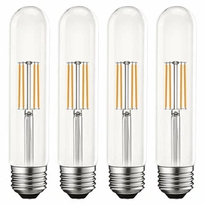 4x Luxrite T9 LED Filament Edison Tubular Bulb 60W Equiv. 2700K 550lm E26 Base - Picture 1 of 7