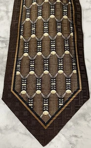 Cravatta Versani Italy marrone e beige 100% seta - Foto 1 di 9