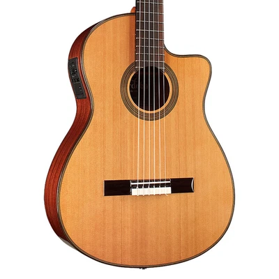 Cordoba Fusion 12 Cutaway A/E Nylon String Guitar - Natural Cedar - Open Box - Image 1 of 4