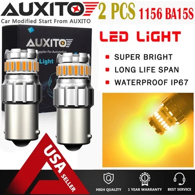 CANBUS 1156 Turn LED Signal Bulb Light Blinker Parking Bright Yellow Amber EOA - image 1 of 4
