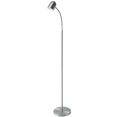 Lámpara de pie Dainolite 123LEDF cromada luz única 53"H integrada LED cuello de cisne Foto 1 de 4