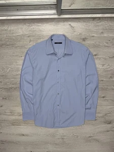 Vintage Gucci Men’s Blue Cotton Long Sleeve Button Up Shirt Size L-XL - Picture 1 of 16