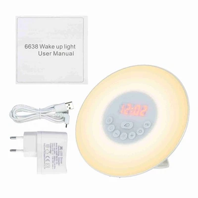 Wake Up Light Alarm Clock Sunrise/Sunset Simulation Digital Clock With FM R - Image 1 of 4