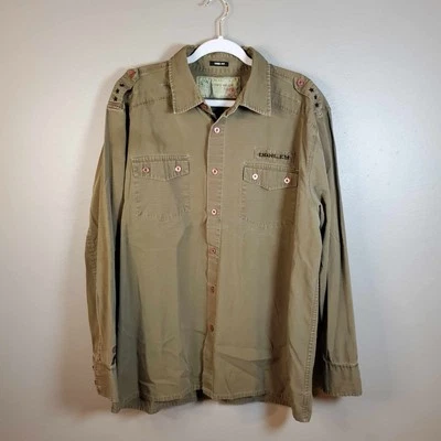 Vintage Oakley Worldwide Science And Art Mens XL Button Up Shacket Grunge RARE - Image 1 of 4