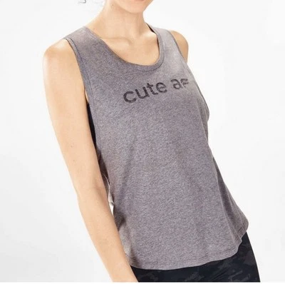 NUEVO Fabletics | Tanque Muscular Gris Janis Gráfico *NUEVO CON ETIQUETAS* Talla: Pequeño Foto 1 de 4