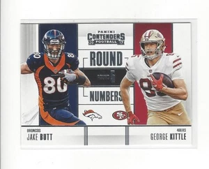 2017 Panini Contenders numeri rotondi #20 Jake Butt/George Kittle Broncos 49ers - Foto 1 di 2