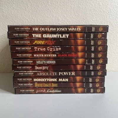Clint Eastwood Collection 11 DVD Lot Pink Cadillac True Crime Bronco Billy - Image 1 of 4