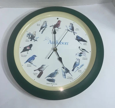 Reloj de Pared Audubon Singing Birds of North America 13" Verde PROBADO FUNCIONA Foto 1 de 4