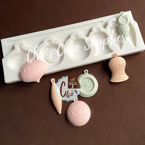 Christmas Ornaments Silicone Mold, 6 different designs - Picture 1 of 7