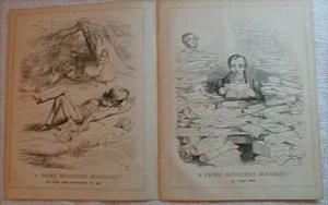 Prime Minister on Vacation- All Work 1850 Cartoon - Picture 1 of 1