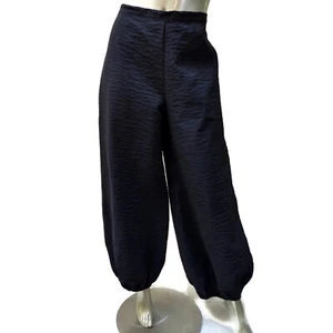 Bryn Walker Black Balloon Pants Medium Wide Leg Pull-On Textured Poly Light - Picture 1 of 6