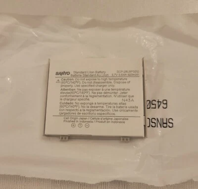 Sanyo SCP-28LBPS(N) Standard Li-Ion Battery  3.7V   3.5 Wh  920mAh brand new - Image 1 of 3