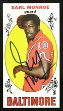 1969 TOPPS #80 EARL MONROE NM CARD AUTOGRAPHED VINTAGE PERIOD AUTOGRAPHED ROOKIE