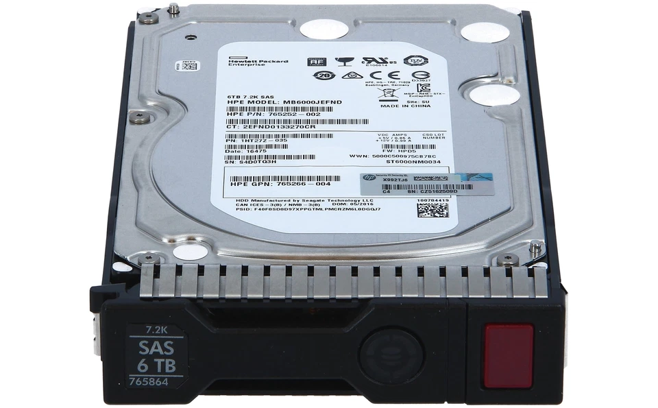 HP - 765864-001 - Harddisk 6TB SAS L, 3.5ininHot Plug, 3.5in, 7.2K, 12GB/s - Bild 1 von 3