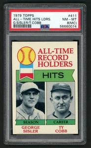 1979 Topps All-Time Hits Leaders George Sisler Ty Cobb #411 PSA 8(MC) - Picture 1 of 2