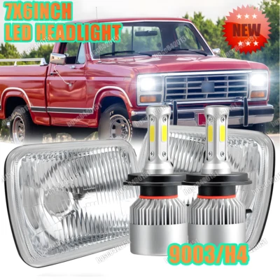 Светодиодные фары дальнего/низкого поворота дневные ходовые огни 7x6 дюймов для Ford F150 F250 F350 1978-1986 годов выпуска - Изображение 1 из 4