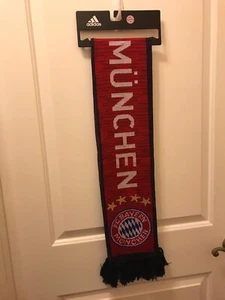 Bayern Munich Official Adidas Red White Scarf BR7055 NWT BRAND NEW Munchen - Picture 1 of 9