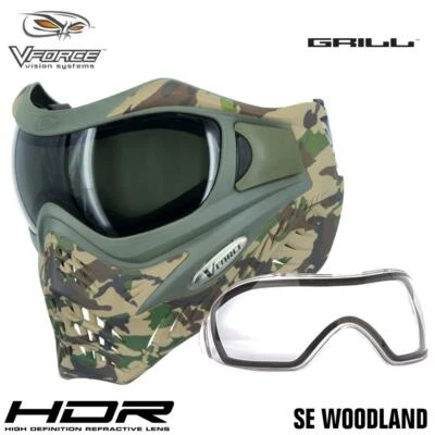 V-Force Grill Thermal Paintball Mask Goggles - SE Woodland Camo