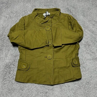 Chaqueta para mujer Eccoci verde oliva con botones talla 0 mezcla de algodón detalles elegantes Foto 1 de 4