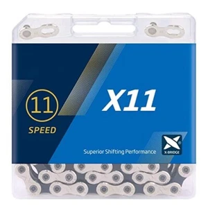 KMC X11 Silver / Black 116 Link 1/2" x 11/128" - Picture 1 of 2