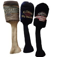 3 Callaway Golf Club Glove Head Covers Big Bertha Head Socks 18” Fuzzy Equipment