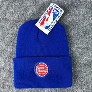 Vintage Detroit Pistons Beanie Blue Winter Hat Logo NBA Licensed USA Basketball - Picture 1 of 8