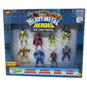 Toy Biz Marvel X-Men Heavy Metal Heroes Die Cast Metal Figuras 1998 Paquete de 8 en caja - Imagen 1 de 14