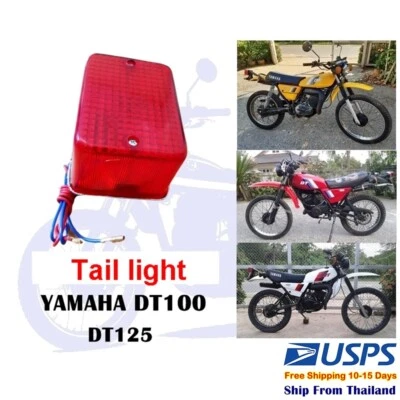 L15 Light Tail For Yamaha Dt125 Motorcycle Rear Rechargeable Signals Brake Red - Image 1 of 4