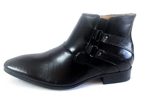 Botas de vestir de cuero de diseño italiano Moretti para hombre tacón cubano puntiagudo* negras BM7105 - Imagen 1 de 7