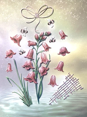 BLUEBELL DIE CUTS.. X 15 PCS...CARNATION CRAFTS FLOWER..CARD TOPPER..PINK...X 2