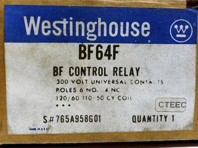 Relé de control Westinghouse BF64F Foto 1 de 4