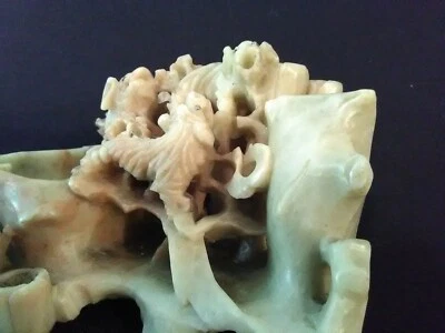 Antique Soapstone Brush Pot Multiple Pots 8" - Изображение 1 из 4