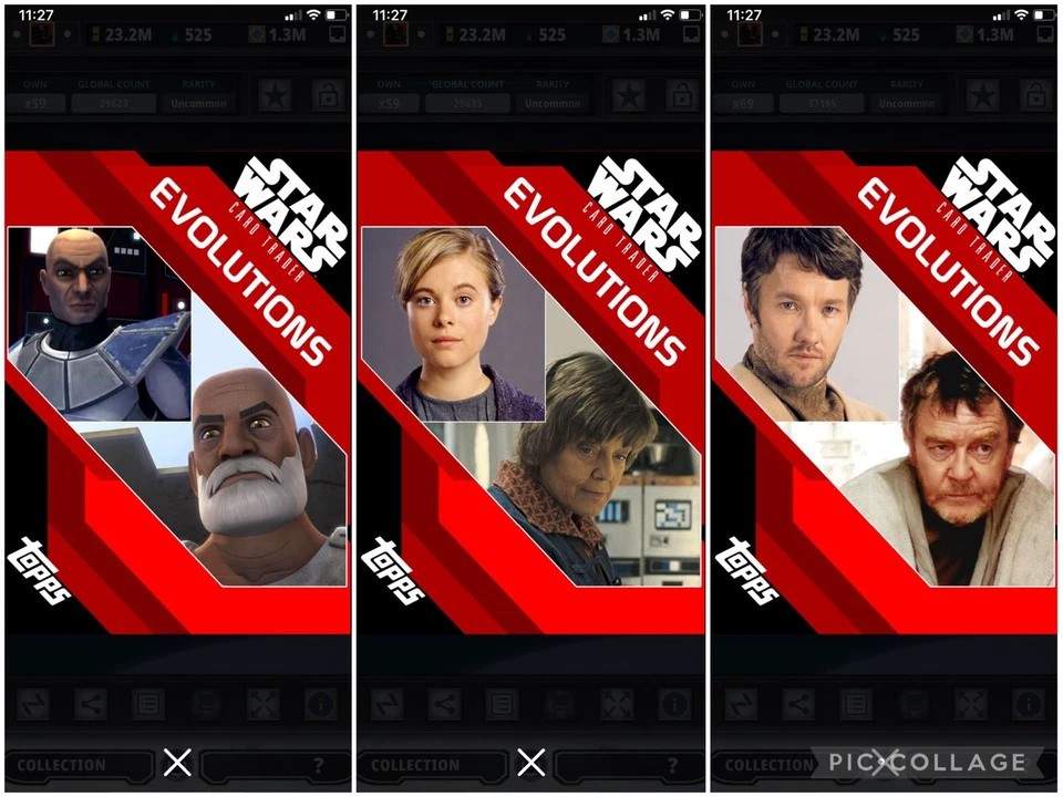 Topps Star Wars Digital Card Trader 3 Card Evolutions Error Variant Insert Set - Image 1 of 1