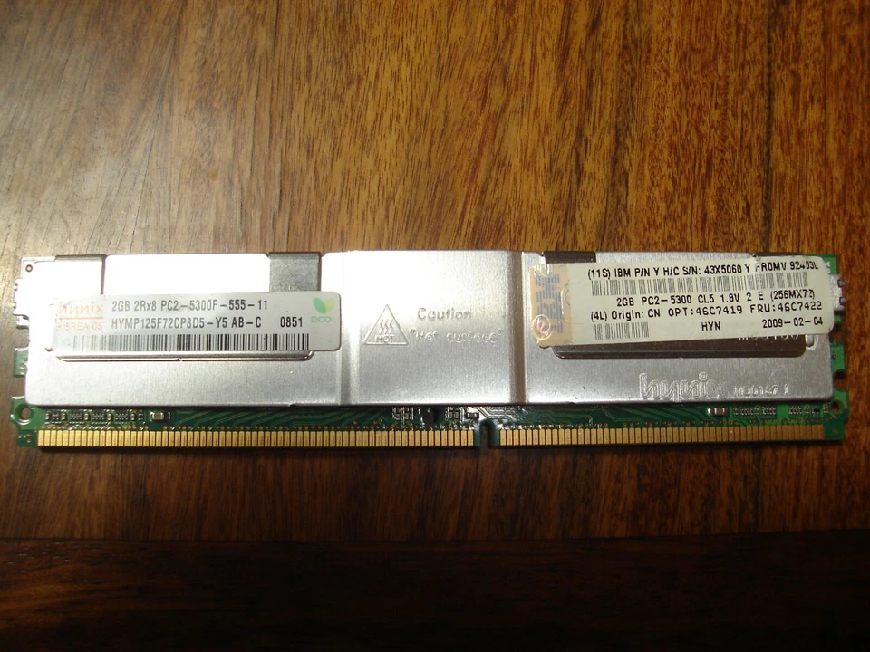 Samsung M395T5663QZ4-CE65 4GB 2X2GB 2Rx8 PC2-5300F DDR2 ECC RAM Memory Module - Image 1 of 1