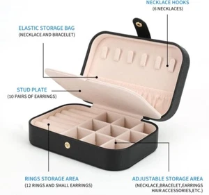 FEISCON Small Jewelry Box Necklace Ring Storage Organizer Mini Jewelry Case NEW - Picture 1 of 6