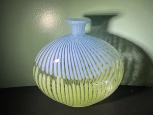 Kunstglasvase Murano Stil blau grün - Bild 1 von 5