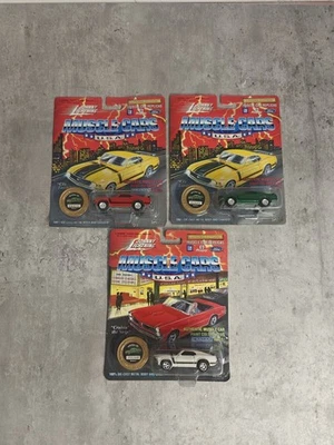 Johnny Lightning Diecast Muscle Cars 1970 Boss Mustang sellado vintage conjunto de 3 Foto 1 de 4
