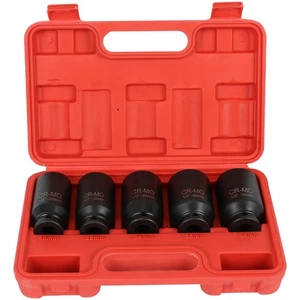 5pcs 1/2'' Deep Spindle Axle Nut Socket Set 12 POINT METRIC 30 32 34 35 36mm - Picture 1 of 15