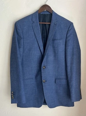 Blazer Ralph Ralph Lauren 44L Canada Union Lana Lino Seda Etiqueta Azul Dos Botones Foto 1 de 4
