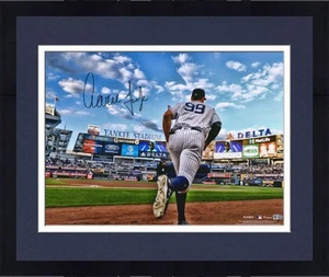 Framed Aaron Judge New York Yankees Signed 16" x 20" Running Out of Dugout Photo - Picture 1 of 2