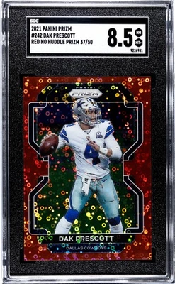 2021 Prizm #242 Dak Prescott Red No Huddle Prizm /50 SGC 8.5 - Image 1 of 2