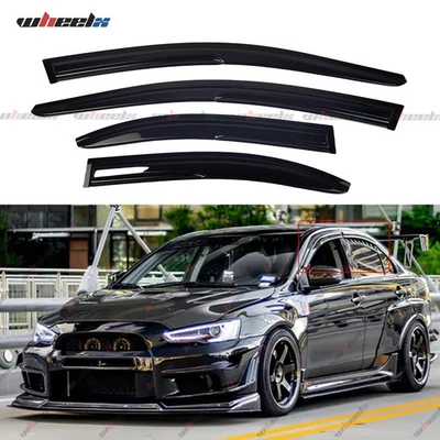 For 2008-2017 Mitsubishi Lancer Window Visors Vent Shade Rain Guards Deflectors - Image 1 of 4