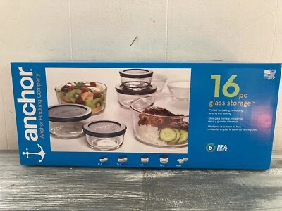 Anchor Hocking 16 Piece Glass Storage Set - Image 1 of 3