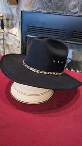 Summit Hat Co. Black Wool Felt Cowboy 7-1/8 Hat For Kids Houston, Texas.  - Picture 1 of 8