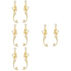  4 Pairs Mermaid Earrings Imitation Pearls Miss Earings for Women
