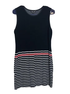Christian Siriano ärmelloses dunkelblau rot weiß gestreiftes Kleid Tunika Gr. XL - Bild 1 von 5