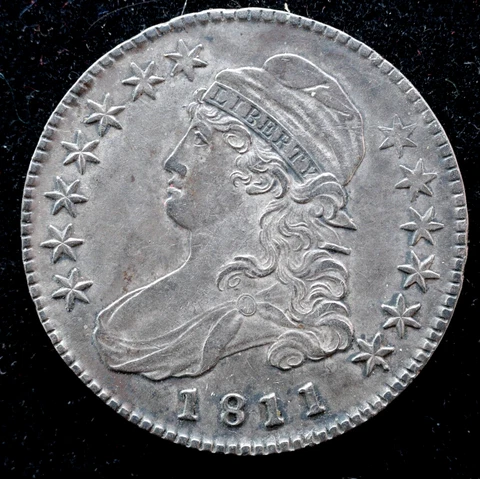 KAPPYSCOINS G6820 1811 SM8 ORIGINAL TONED CH AU CAPPED BUST HALF DOLLAR Cover