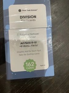 162 Division Flash Cards Think Tank Scholar All Facts 0-12 New - Picture 1 of 7