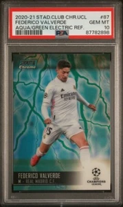 2020-21 Topps Chrome Stadium Club Aqua/Green Elec Federico Valverde /150 PSA 10 - Picture 1 of 4
