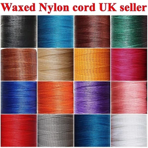 Waxed Nylon Cord 1mm Craft Art Jewellery Bracelet Strong Durable 5m to 50m - Picture 1 of 30